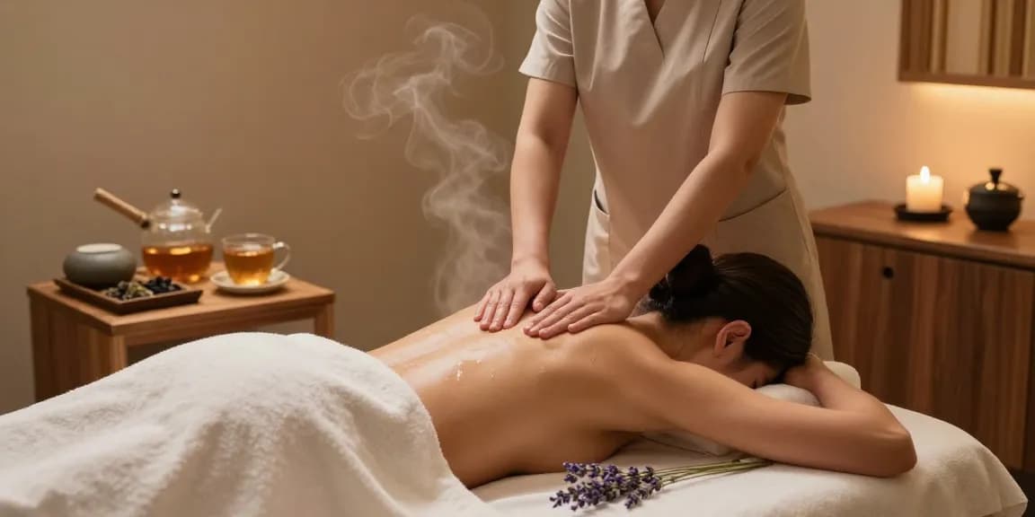 Relaxing aromatherapy massage at mantra88 spa for rejuvenation.