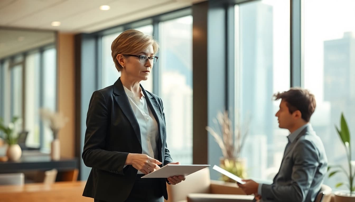 Engaging career coaching session highlighting the dynamics of professional growth.