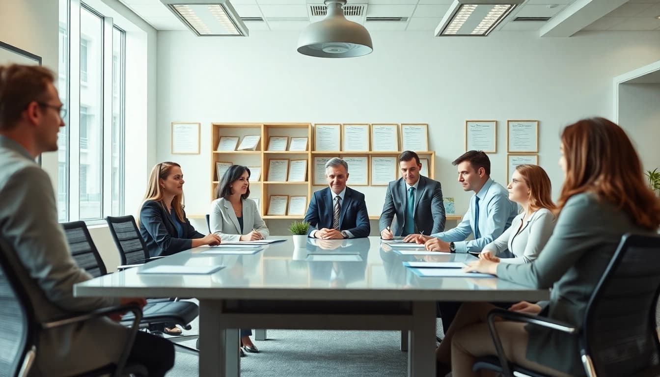 Title Insurance Services team collaborating in a modern office environment.