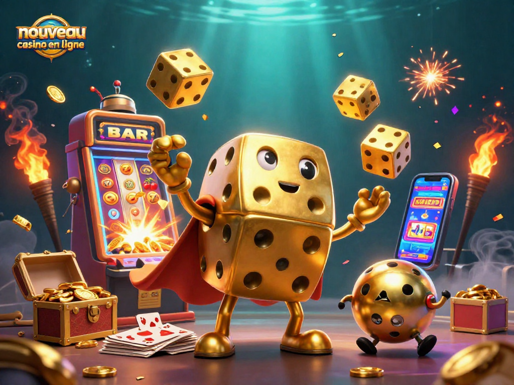 Jouer au nouveau casino en ligne avec des dés dorés et un jackpot explosif de gains.