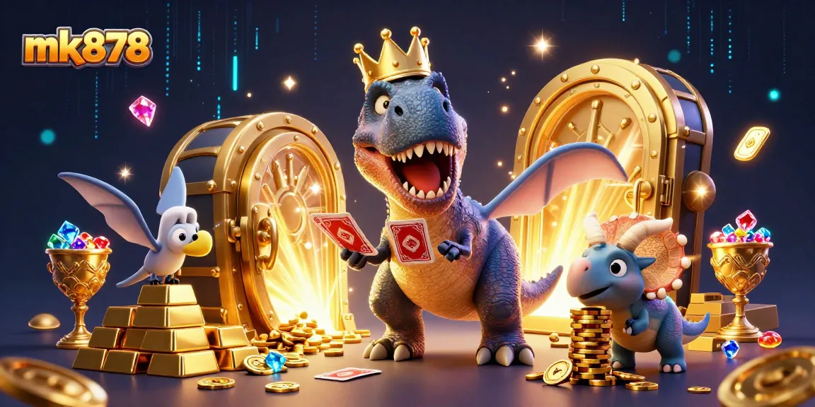 Experience the thrill of gaming at mk878 with vibrant casino characters, gold treasures, and animated fun!