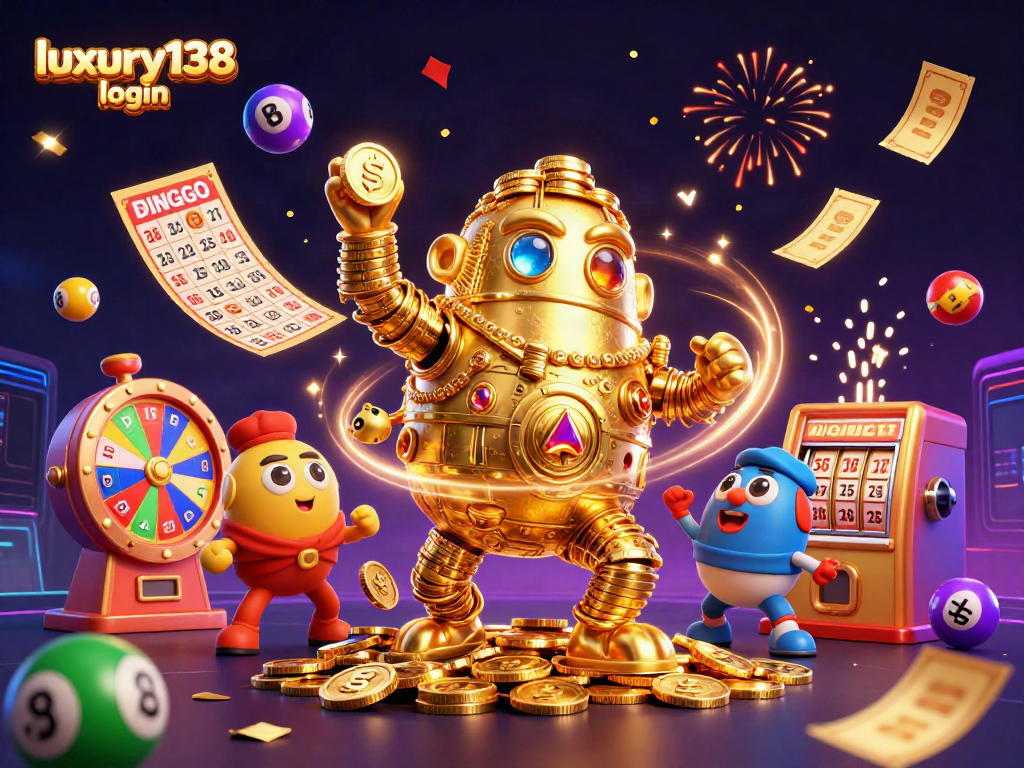 Masuk ke luxury138 login dan temukan golem emas bertabur koin dalam suasana meriah.