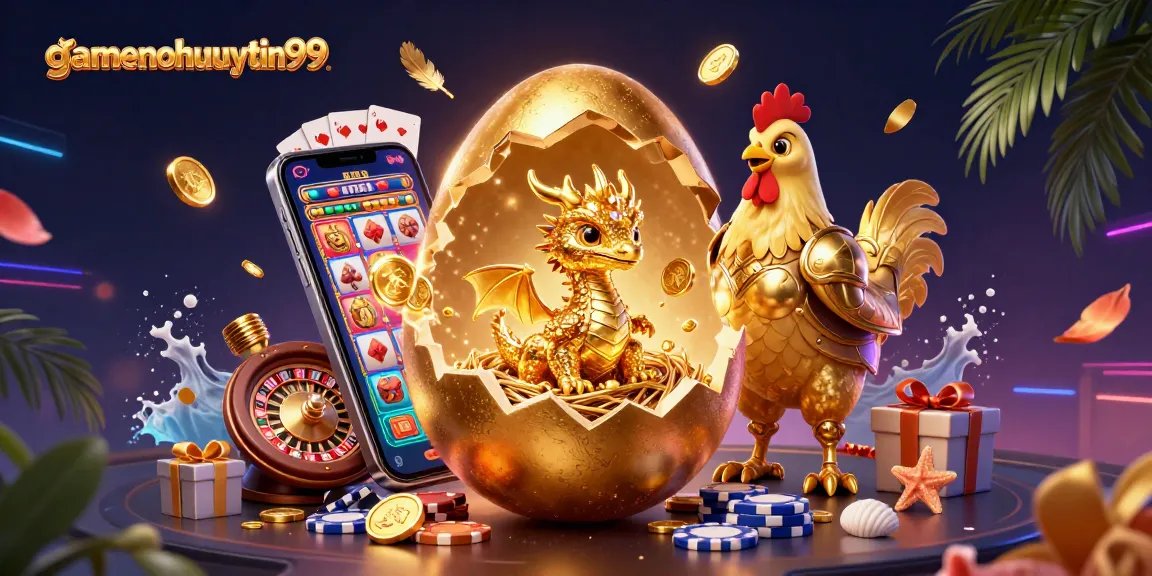 Experience gamenohuuytin99 with vibrant casino elements showcasing a golden dragon and poker chips.