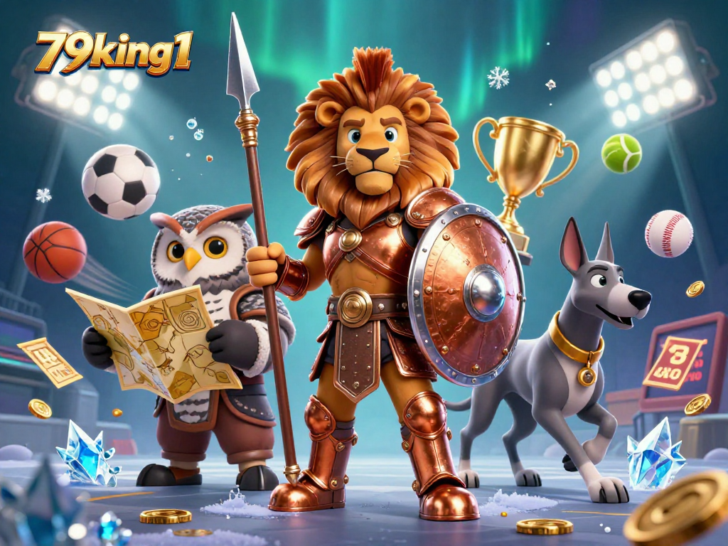 Bet on excitement with 79king1 in an action-packed scene of sports betting, featuring dynamic characters and vibrant energy.