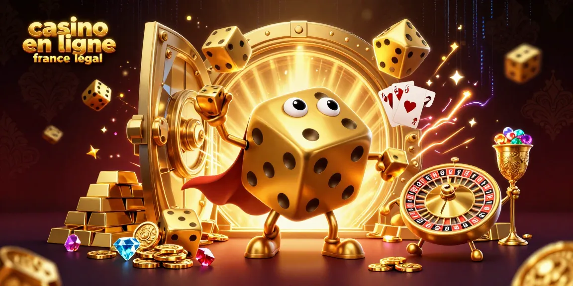 Jouez dans un casino en ligne France légal avec des dés dorés, des joyaux et des trésors scintillants.