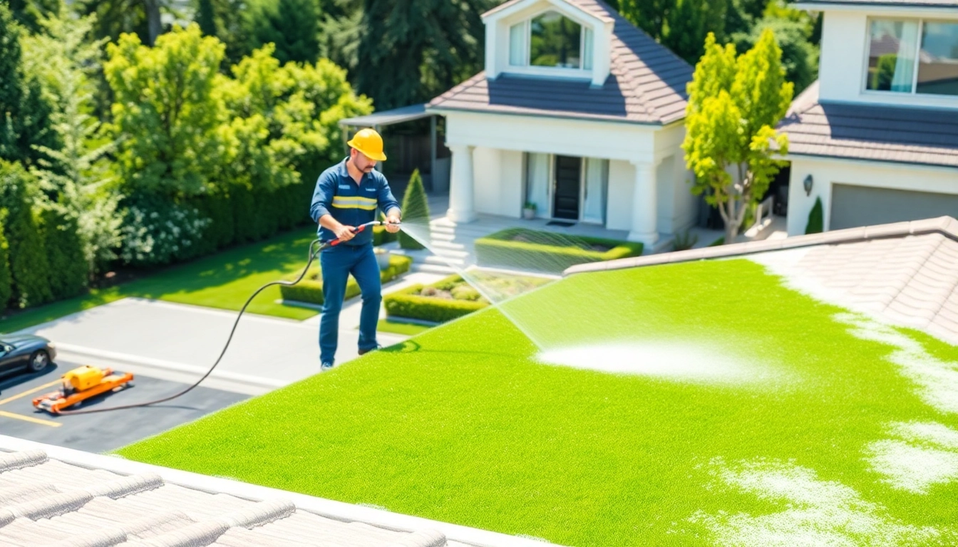 Experience exceptional roof cleaning with professional service transforming a home's appearance.