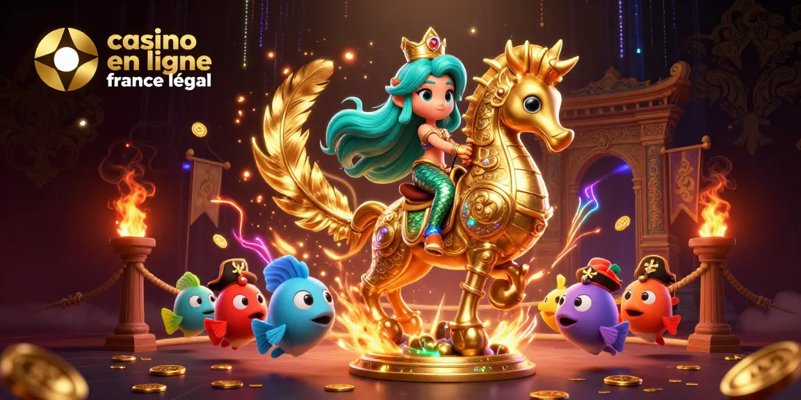 Casino en ligne France légal : Illustration d'une princesse sirène jouant dans un casino sous-marin.