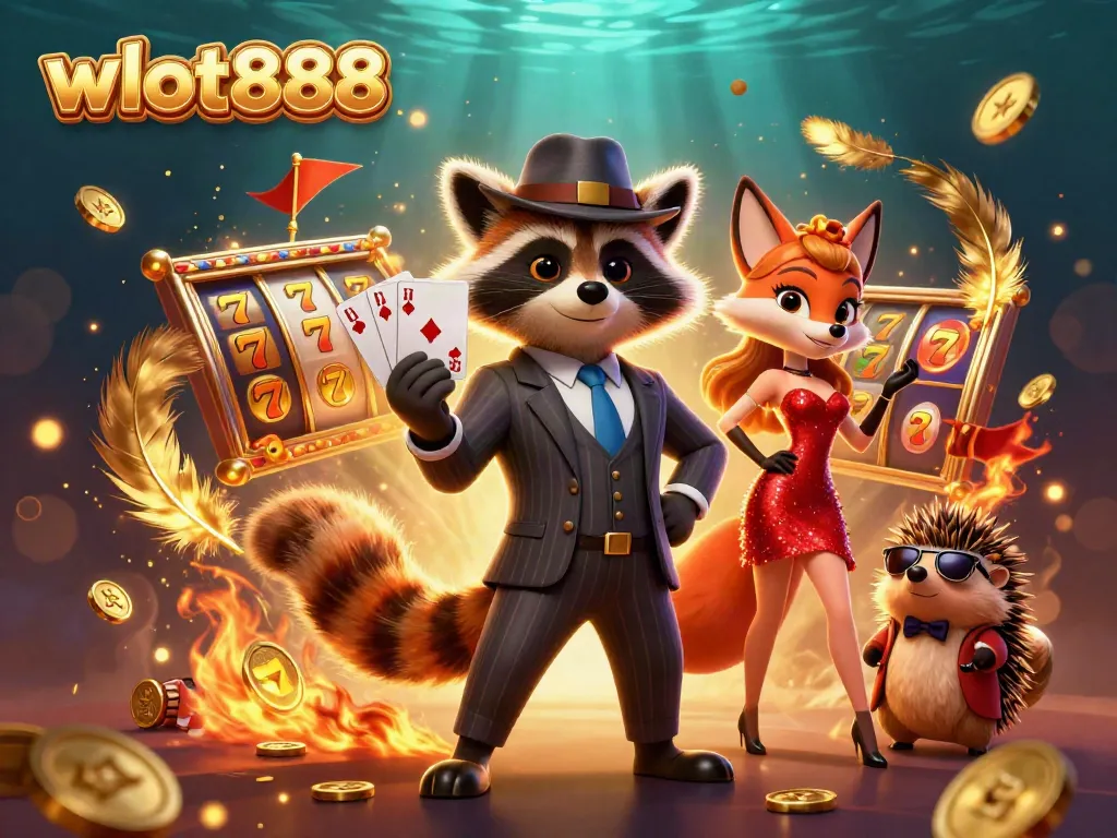 Rasakan keseruan bermain wslot888 dengan raccoon dan fox dalam suasana yang penuh jackpot dan koin emas.