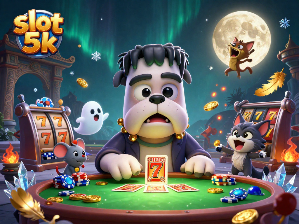Engage with the slot 5k scene featuring vibrant characters and immersive casino elements.