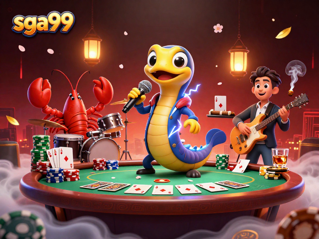 Experience sga99 in a vibrant underwater casino with lively music and gaming excitement.