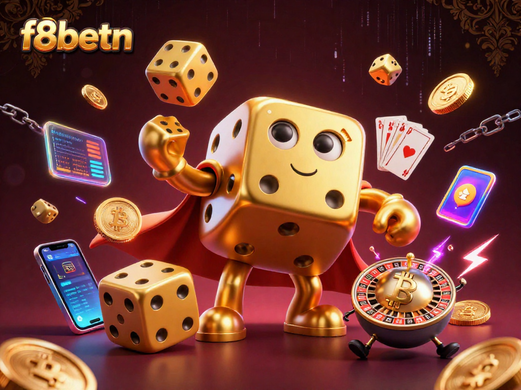Play exciting casino games at f8betn with dynamic characters and vibrant crypto elements.