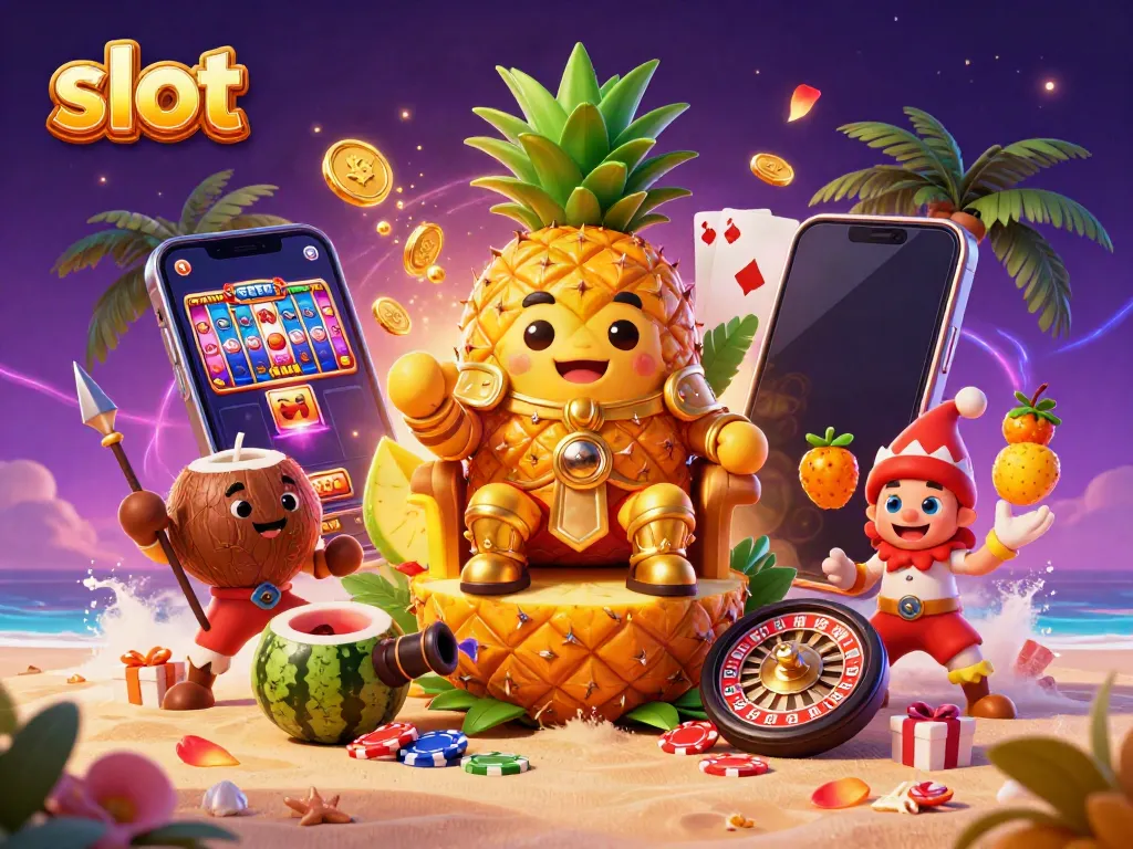 Permainan slot di kasino yang menyenangkan dengan karakter karikatur menarik.