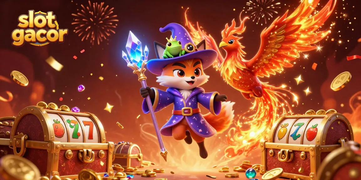 Experience the thrill of slot gacor with mystical characters and vibrant casino elements.