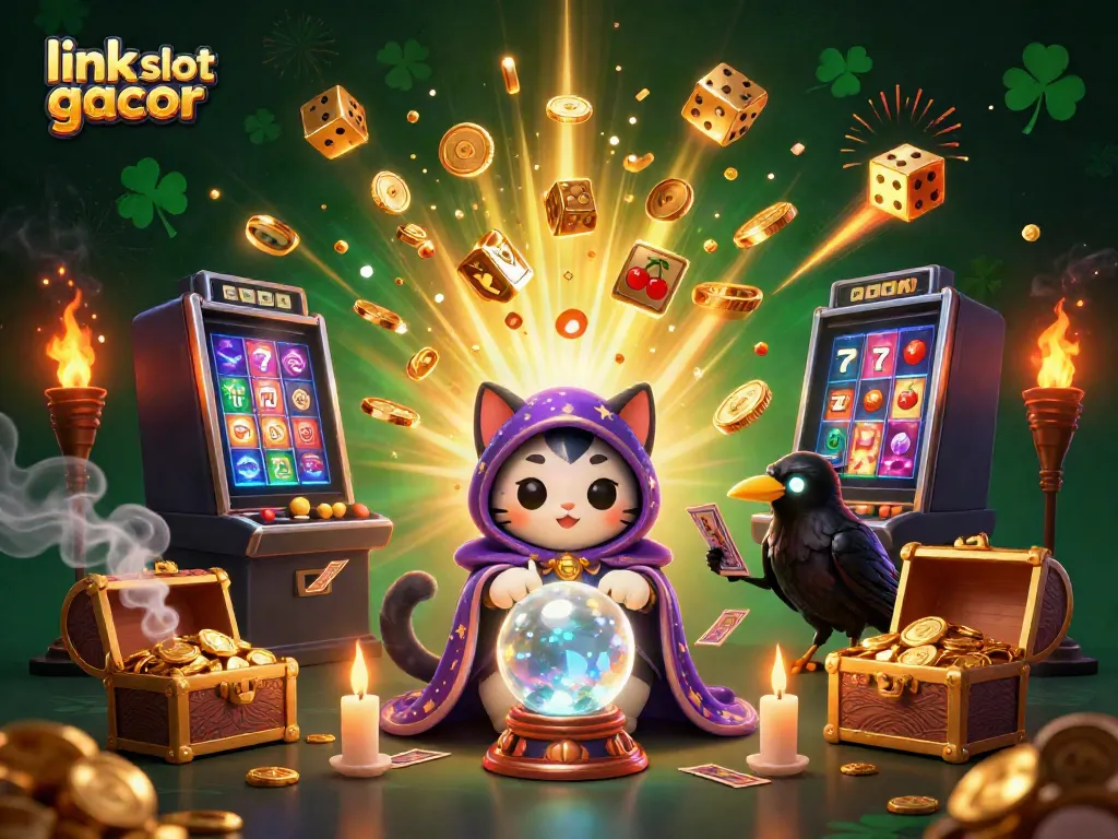 Mengakses link slot gacor dengan pengalaman bermain yang luar biasa pada gambar ilustrasi kasino 3D.