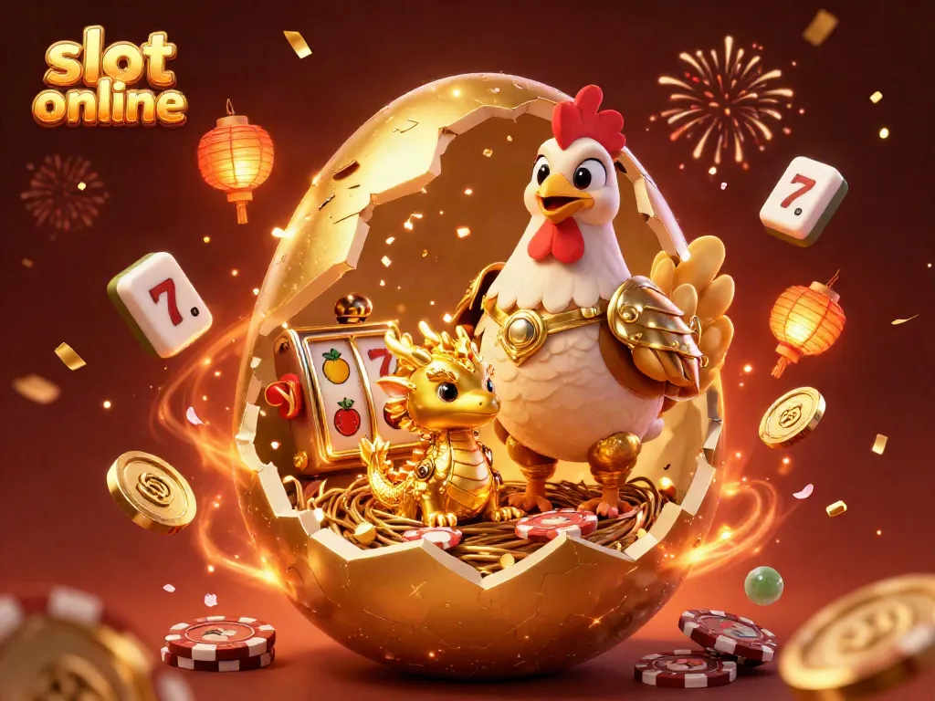Engaging illustration of a slot online scene featuring a golden dragon and poker chips.