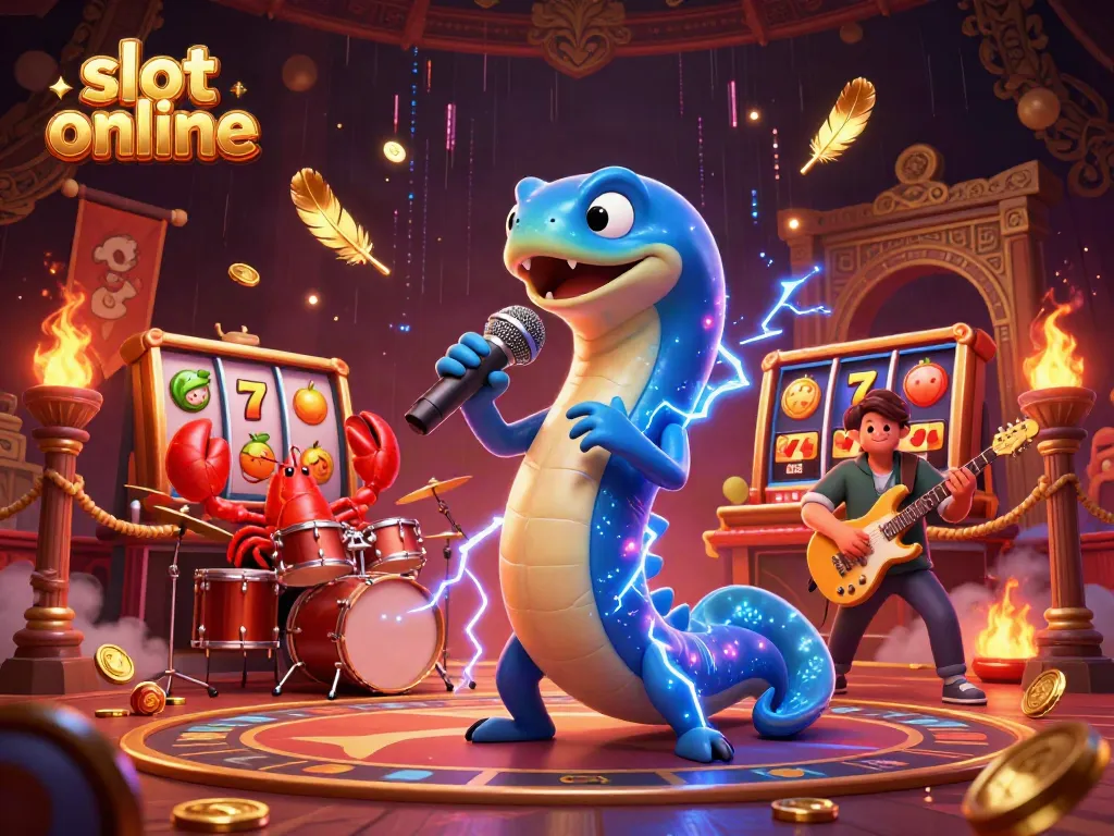 Experience thrilling slot online adventures with vibrant characters in this energetic casino scene.