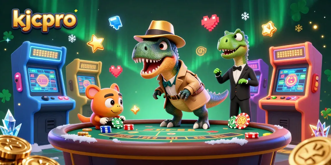 A playful scene at a blackjack table showcasing a velociraptor and friends attempting to outsmart the game at KJCPro casino.
