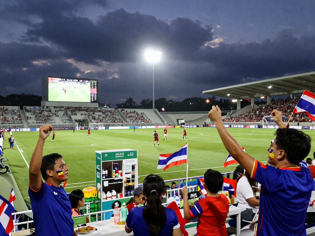 แฟนบอลเชียร์ฟุตบอลโลกนัดชิง ราคาบอลโลกนัดชิง ในบรรยากาศอบอุ่น สนามใหญ่มองเห็นฝูงชนและแฟนบอล