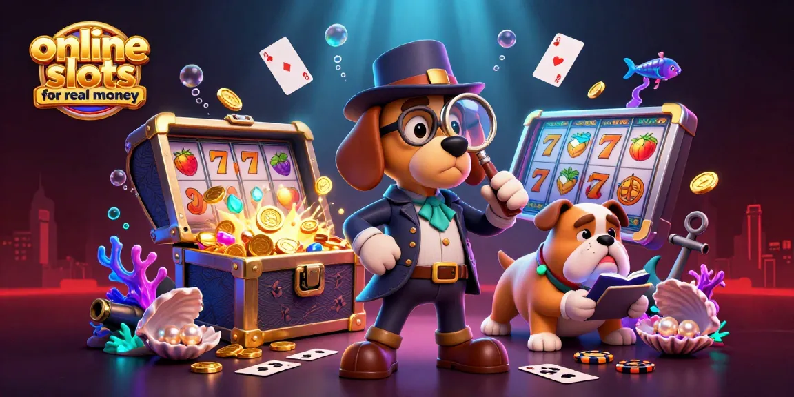 Engage with online slots for real money in this vibrant, detailed casino adventure scene.