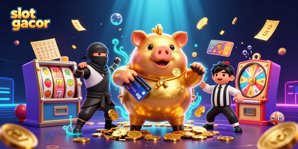 Slot gacor menampilkan pesta koin emosi dengan karakter kasino ceria yang penuh warna.