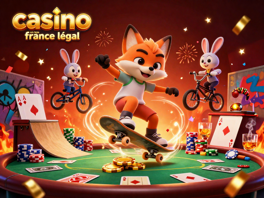 Découvrez les avantages du casino en ligne france légal avec un renard et un lapin sur des jetons de poker.