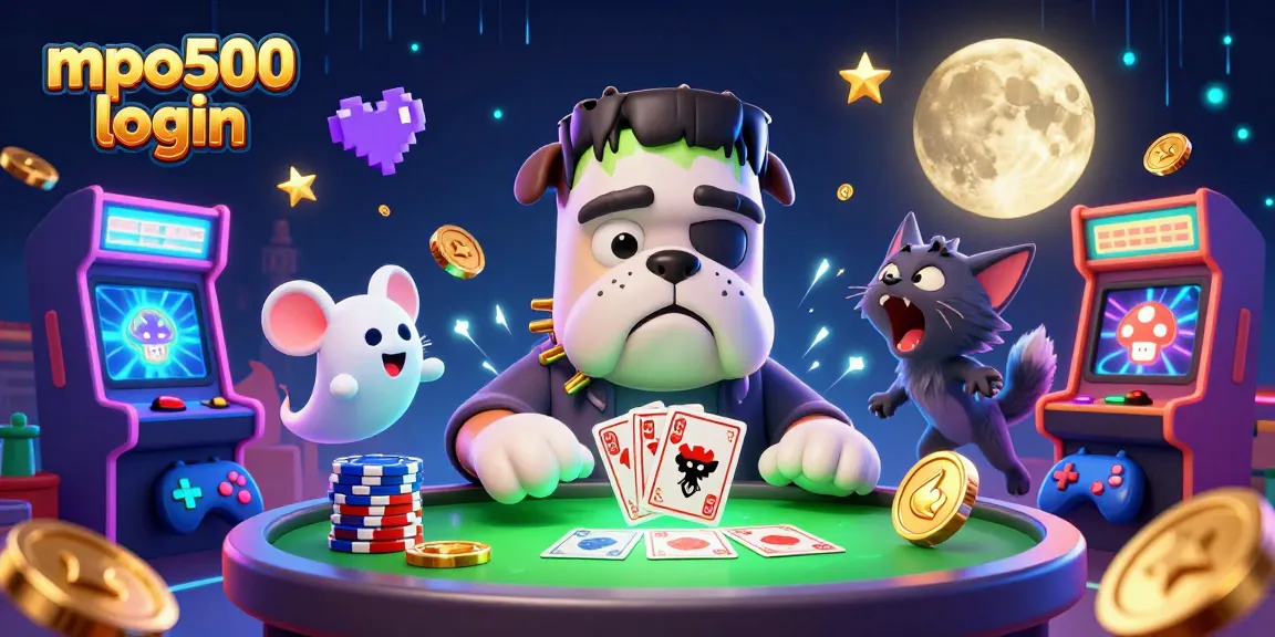 Spin and win with mpo500 login: A thrilling gambling scene featuring characters and gaming elements.