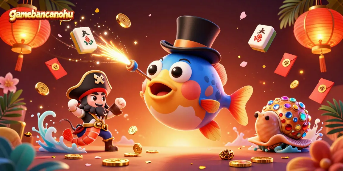 Engage with gamebancanohu's vibrant casino adventure featuring lively 3D characters and thematic elements.