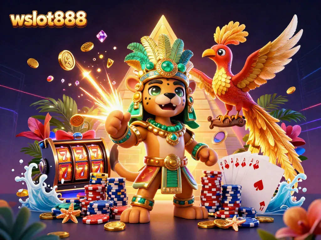 Gamer memenangkan jackpot di wslot888 dengan mesin slot bertema Maya yang megah.