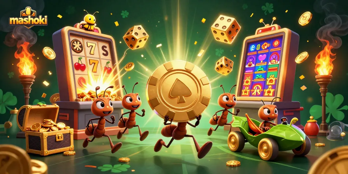 Experience thrilling gameplay with mashoki as ants navigate a jackpot casino heist in vibrant 3D.