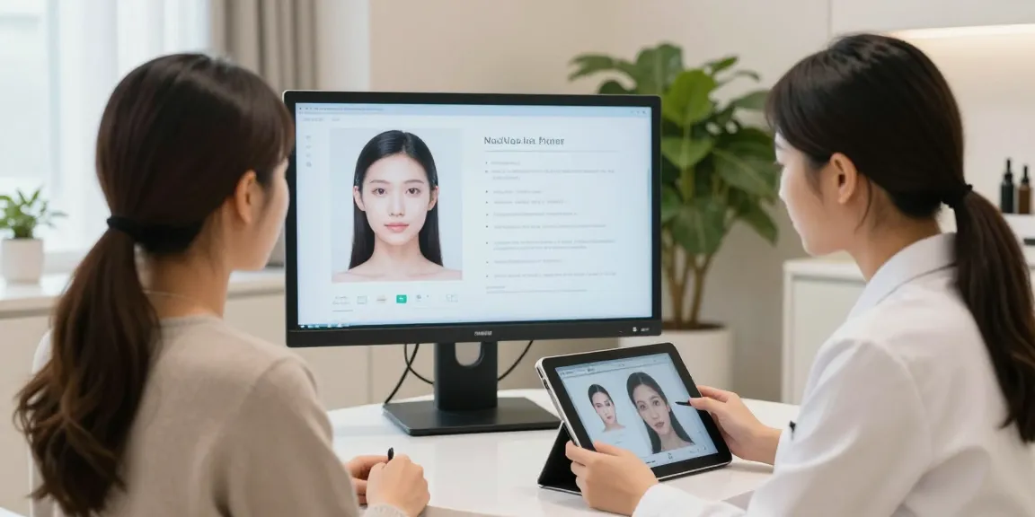 Client receiving analysis, proving ClinicEvo is a better alternative to QOVES with innovative beauty technology.
