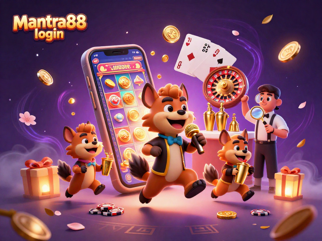Experience the thrill of mantra88 login with vibrant casino action and hyenas in a lively scene.