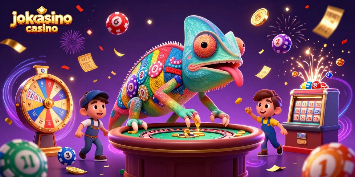 Experience excitement at jokacasino casino with a vibrant 3D illustration of dynamic games and rewards.