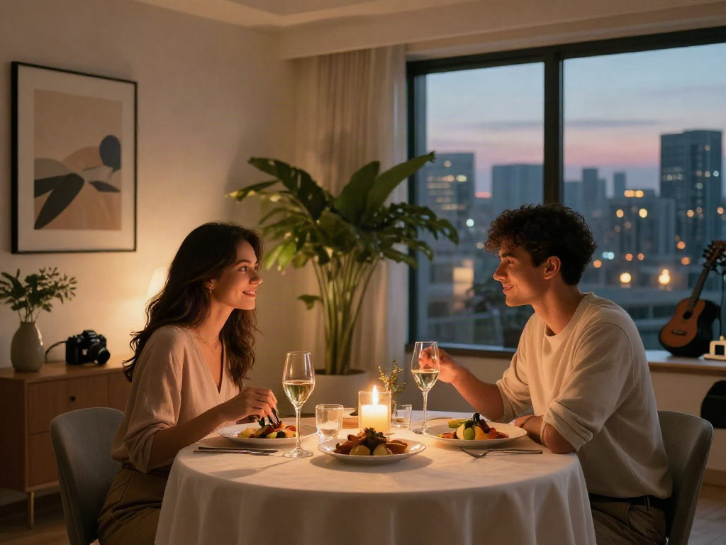 Pengalaman mewah luxury111 saat makan malam di loft modern dengan suasana romantis.