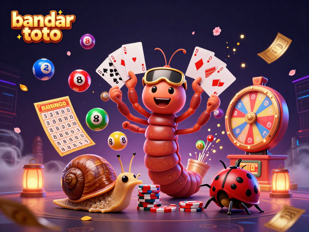 Experience the excitement of bandar toto with a vibrant 3D illustration of dynamic game elements.
