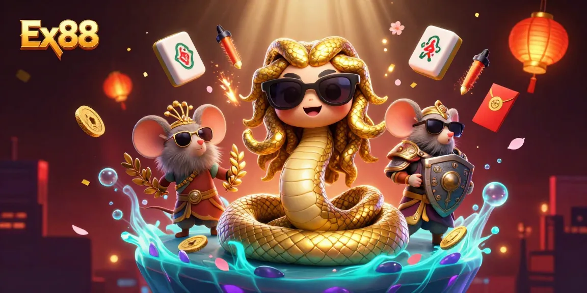 Experience exciting gameplay at Ex88 with Medusa and a warrior mouse brimming with casino elements.