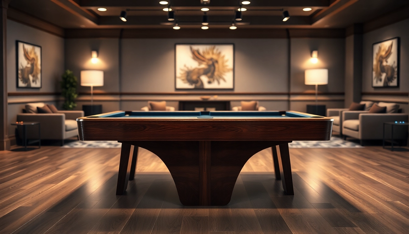 Buy Pool Tables in a polished game room with natural lighting and elegant décor.
