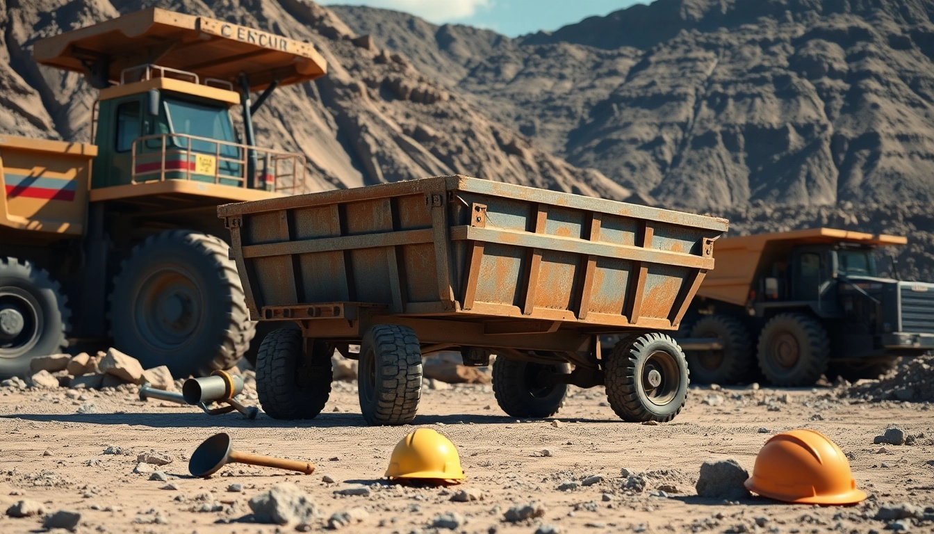 Hauling materials with a robust dump trailer on a construction site.