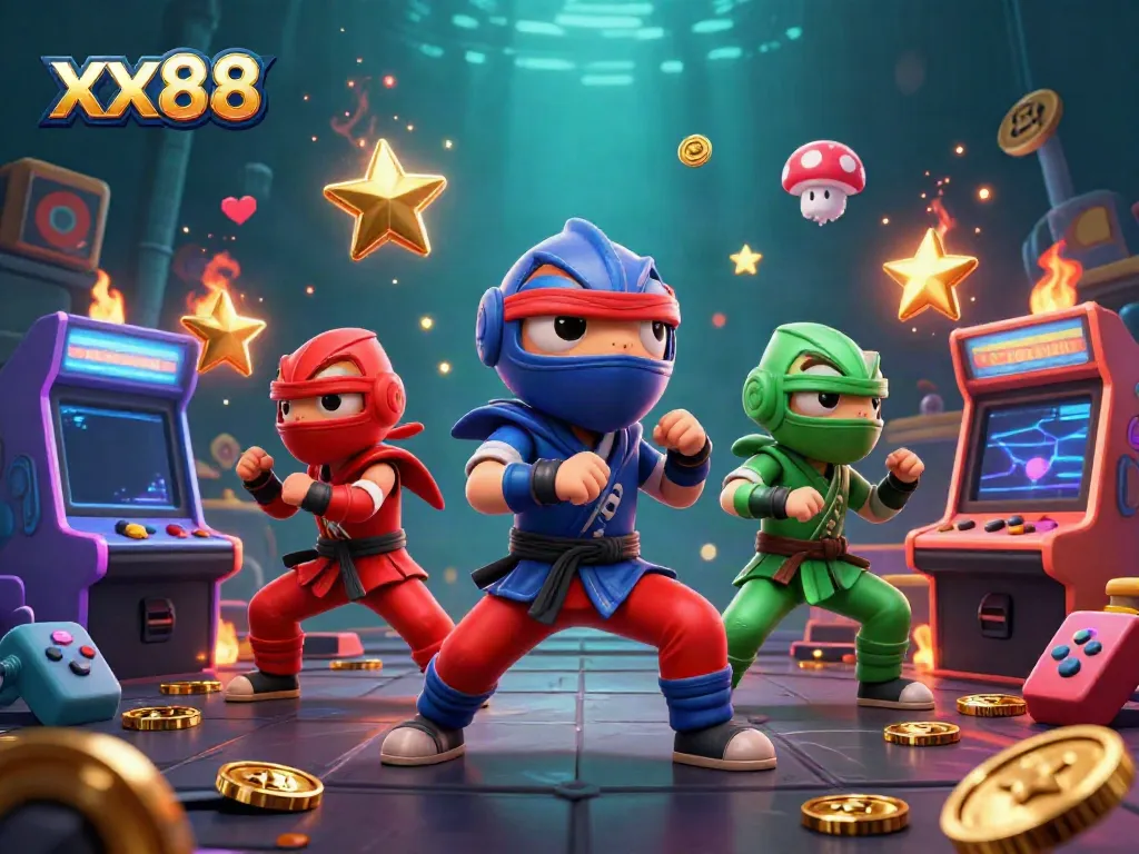 Experience thrilling gambling action with ninja chameleons and vibrant game elements at xx88.
