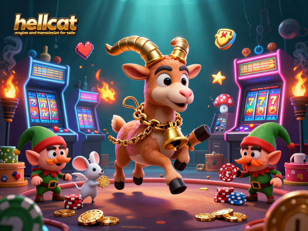 Experience the thrill of winning with the hellcat engine and transmission for sale in this lively casino scene.