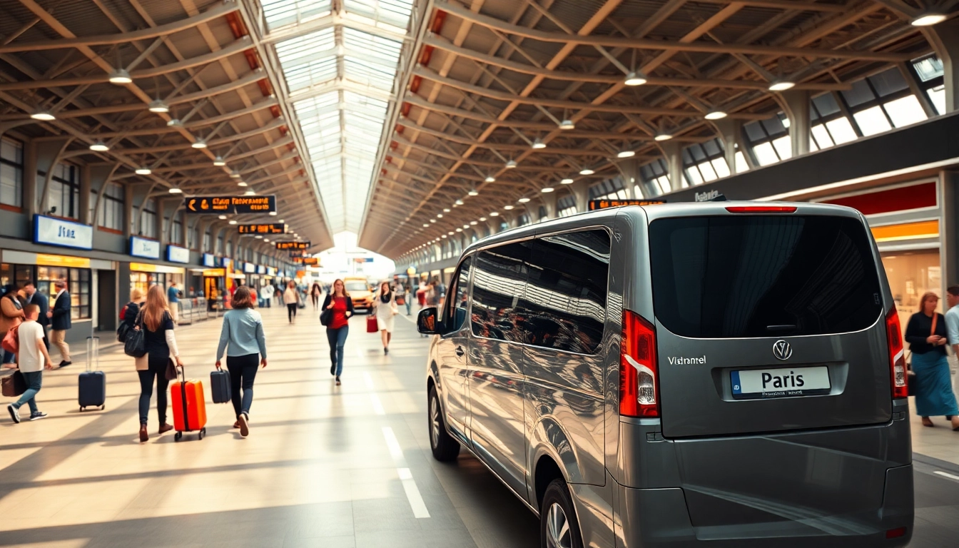 Facilitating seamless Orly Airport to Paris Transfer with a busy terminal scene.