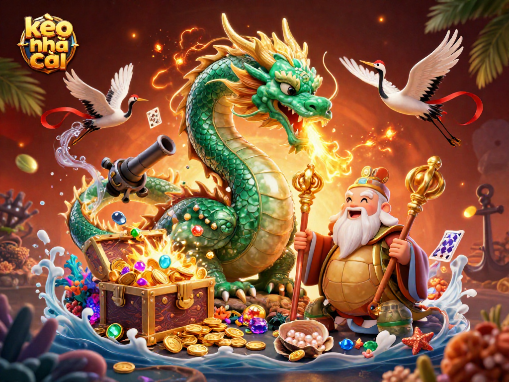Engage in thrilling bets with kèo nhà cái amid a vibrant casino fantasy scene.
