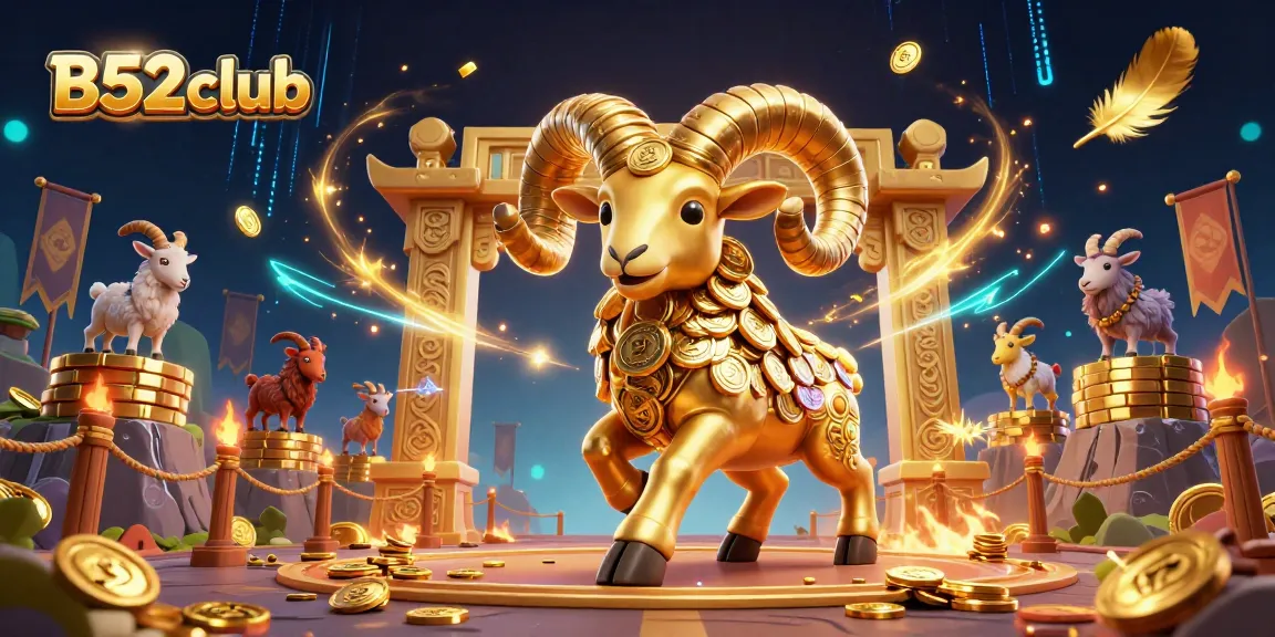 B52club presents a vibrant 3D illustration showcasing dynamic gaming elements and rich details in a lively casino setting.