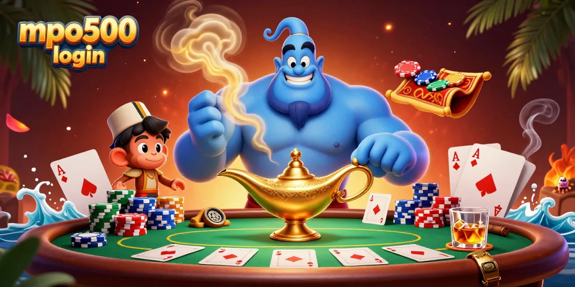 Experience mpo500 login with an immersive poker scene featuring iconic characters and rich casino elements.