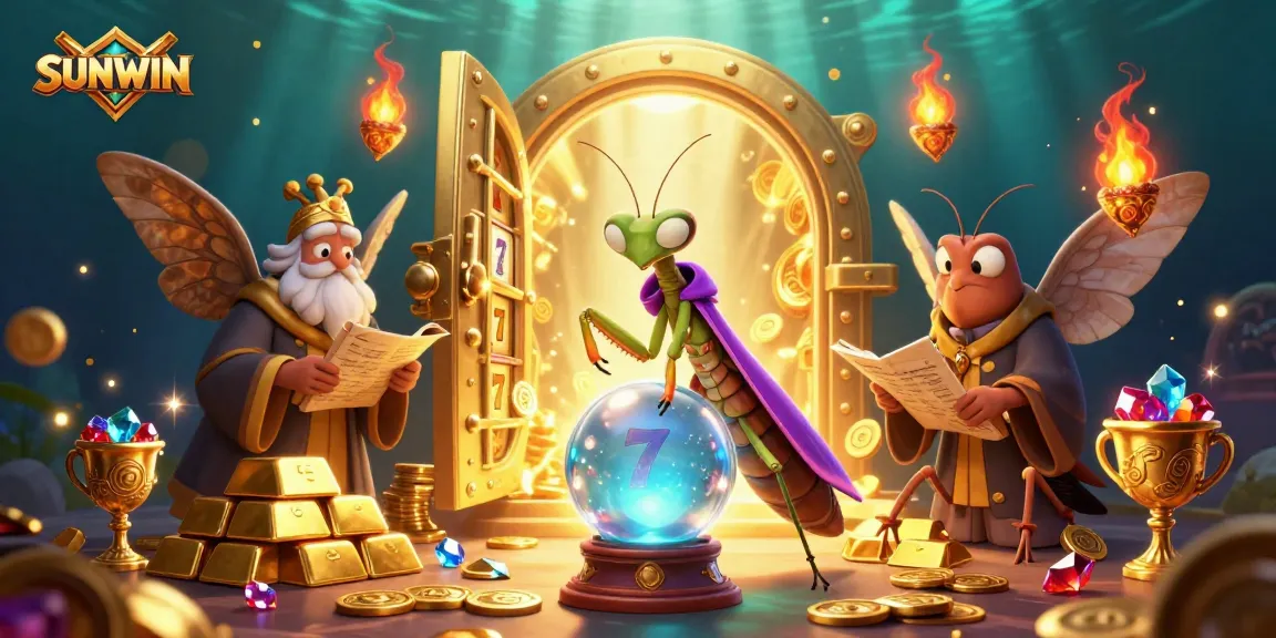 Engage with SUNWIN's thrilling slot gaming experience amidst sparkling treasure and mystical characters.