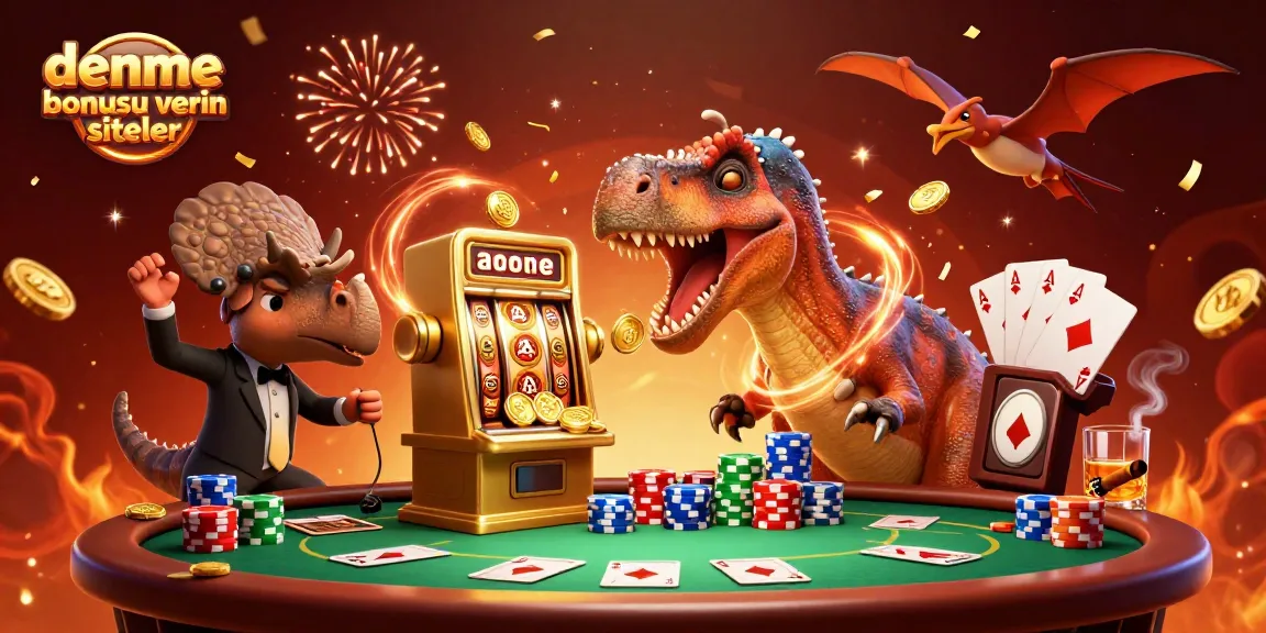 Engaging animation with deneme bonusu veren siteler, illustrating a pachycephalosaurus winning coins from a slot machine.