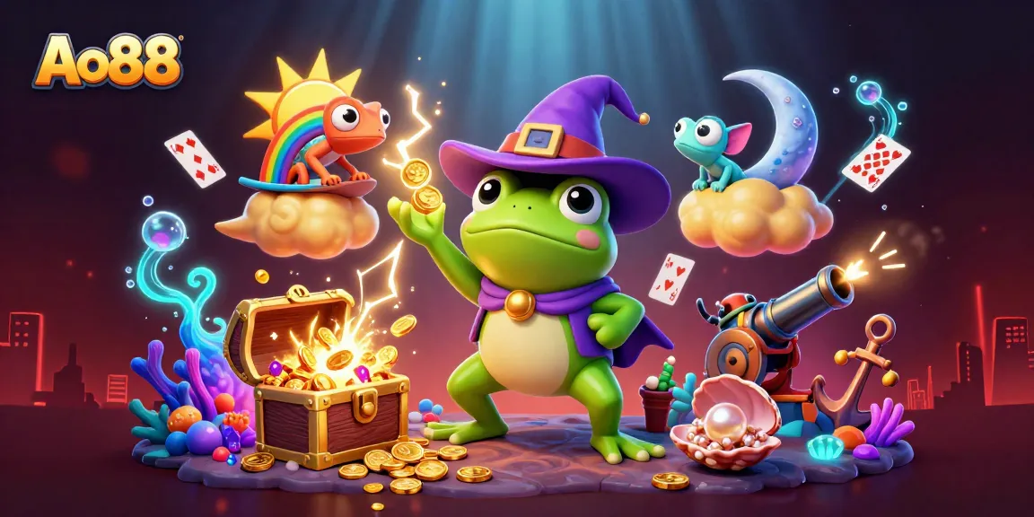 Ao88 offers a thrilling gaming experience with dynamic characters amidst a vibrant casino atmosphere.