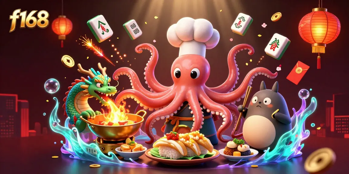 Experience the excitement of f168 through a vibrant scene with interactive characters and casino elements.