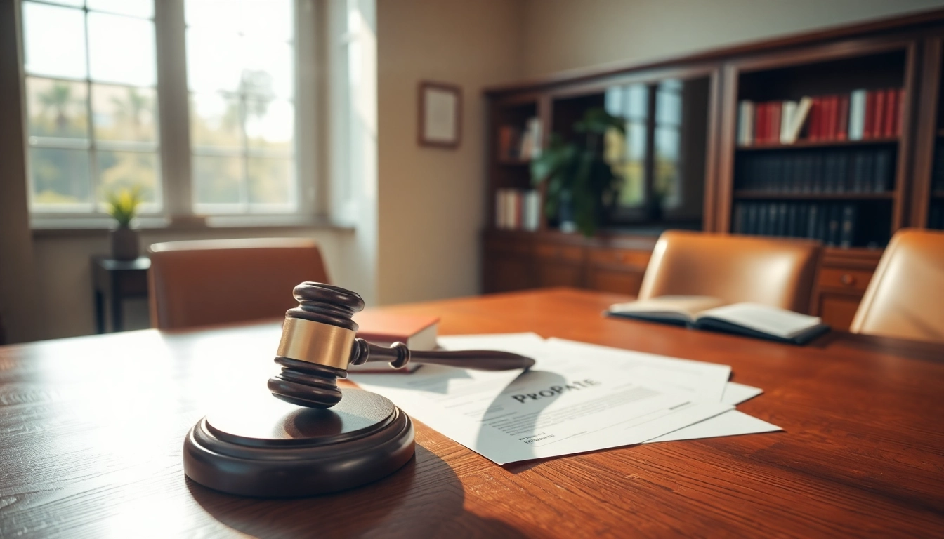 Analyzing probate documents on a wooden table during a legal consultation